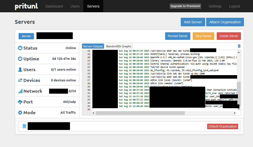 Pritunl Server Config